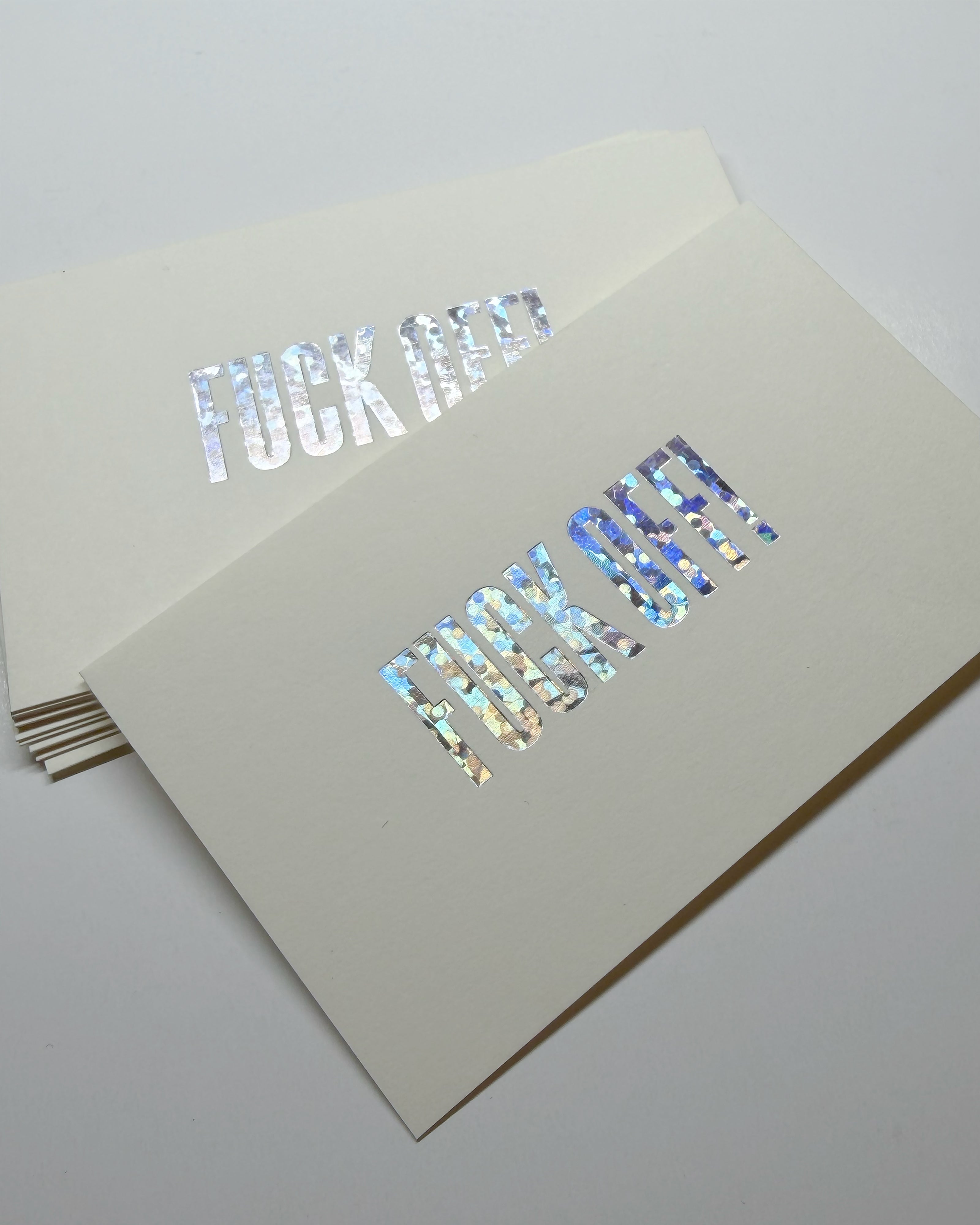 Tarek's "FUCK OFF" cards